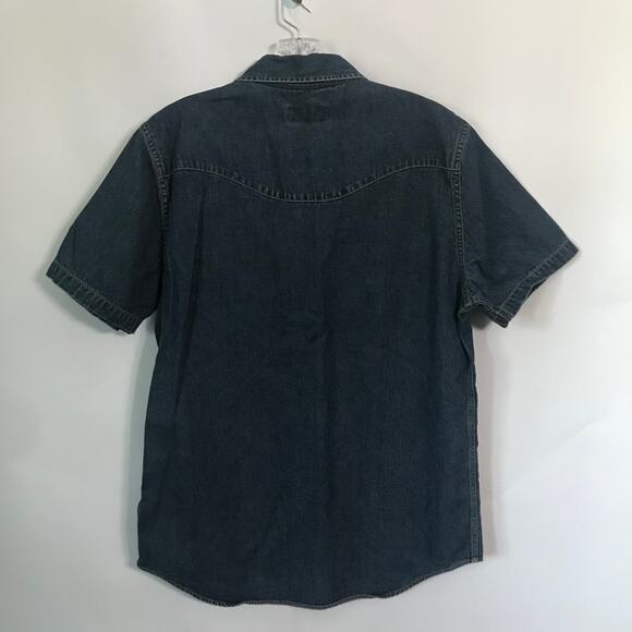 Tecovas Shirt Medium Mens Denim Western Pearl Snap Short Sleeve Cowboy Rodeo - Picture 3 of 10